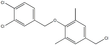 5-(chloromethyl)-2-[(3,4-dichlorophenyl)methoxy]-1,3-dimethylbenzene Struktur