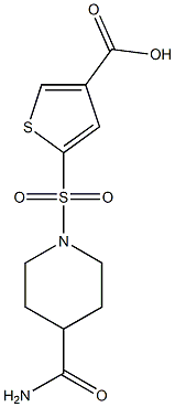 5-[(4-carbamoylpiperidine-1-)sulfonyl]thiophene-3-carboxylic acid Struktur