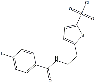 5-{2-[(4-iodophenyl)formamido]ethyl}thiophene-2-sulfonyl chloride Struktur