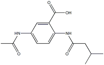 5-acetamido-2-(3-methylbutanamido)benzoic acid Struktur