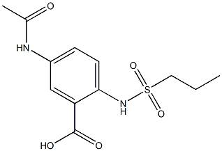 5-acetamido-2-(propane-1-sulfonamido)benzoic acid 化学構造式