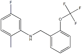 5-fluoro-2-methyl-N-{[2-(trifluoromethoxy)phenyl]methyl}aniline 化学構造式