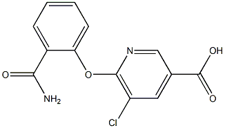 6-(2-carbamoylphenoxy)-5-chloropyridine-3-carboxylic acid