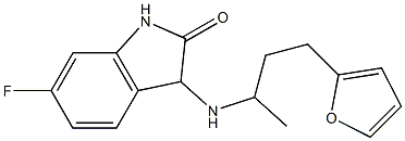 6-fluoro-3-{[4-(furan-2-yl)butan-2-yl]amino}-2,3-dihydro-1H-indol-2-one 结构式