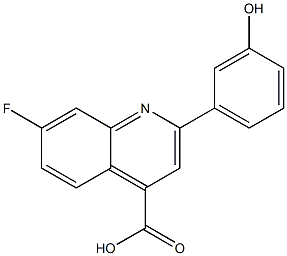 7-fluoro-2-(3-hydroxyphenyl)quinoline-4-carboxylic acid Struktur