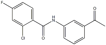 N-(3-acetylphenyl)-2-chloro-4-fluorobenzamide 化学構造式