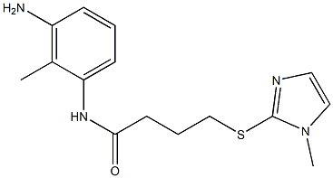 N-(3-amino-2-methylphenyl)-4-[(1-methyl-1H-imidazol-2-yl)sulfanyl]butanamide Struktur