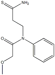 N-(3-amino-3-thioxopropyl)-2-methoxy-N-phenylacetamide Struktur