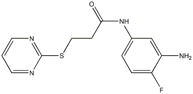 N-(3-amino-4-fluorophenyl)-3-(pyrimidin-2-ylsulfanyl)propanamide Struktur