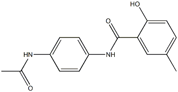 N-(4-acetamidophenyl)-2-hydroxy-5-methylbenzamide Struktur
