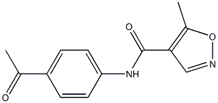 N-(4-acetylphenyl)-5-methylisoxazole-4-carboxamide,,结构式