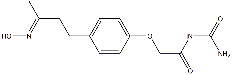 N-(aminocarbonyl)-2-{4-[(3E)-3-(hydroxyimino)butyl]phenoxy}acetamide Struktur