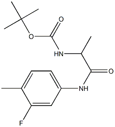 tert-butyl 2-[(3-fluoro-4-methylphenyl)amino]-1-methyl-2-oxoethylcarbamate 结构式