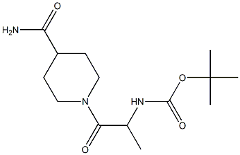 tert-butyl 2-[4-(aminocarbonyl)piperidin-1-yl]-1-methyl-2-oxoethylcarbamate Structure