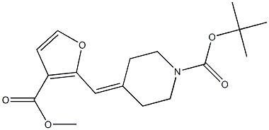 tert-butyl 4-{[3-(methoxycarbonyl)-2-furyl]methylene}piperidine-1-carboxylate Struktur