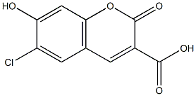 6-Chloro-7-hydroxy-2-oxo-2H-chromene-3-carboxylic acid 化学構造式