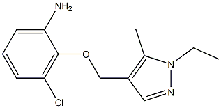 Benzenamine,  3-chloro-2-[(1-ethyl-5-methyl-1H-pyrazol-4-yl)methoxy]- Structure