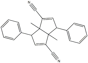 3a,6a-dimethyl-3,6-diphenyl-3,3a,6,6a-tetrahydro-1,4-pentalenedicarbonitrile 结构式