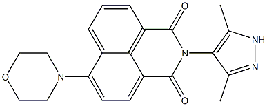 2-(3,5-dimethyl-1H-pyrazol-4-yl)-6-(4-morpholinyl)-1H-benzo[de]isoquinoline-1,3(2H)-dione Struktur