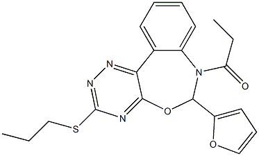  6-(2-furyl)-7-propionyl-6,7-dihydro[1,2,4]triazino[5,6-d][3,1]benzoxazepin-3-yl propyl sulfide