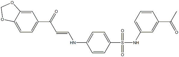 N-(3-acetylphenyl)-4-{[3-(1,3-benzodioxol-5-yl)-3-oxo-1-propenyl]amino}benzenesulfonamide Struktur