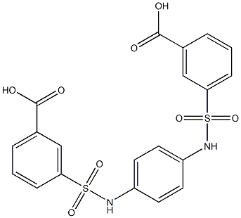3-[(4-{[(3-carboxyphenyl)sulfonyl]amino}anilino)sulfonyl]benzoic acid Struktur