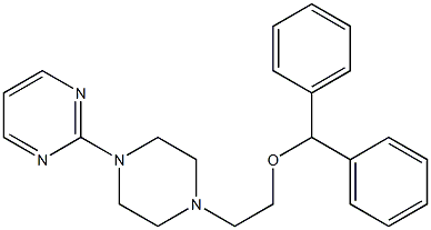 2-{4-[2-(benzhydryloxy)ethyl]-1-piperazinyl}pyrimidine Struktur