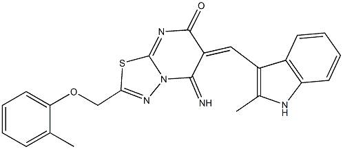 5-imino-6-[(2-methyl-1H-indol-3-yl)methylene]-2-[(2-methylphenoxy)methyl]-5,6-dihydro-7H-[1,3,4]thiadiazolo[3,2-a]pyrimidin-7-one