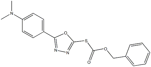 O-benzyl S-{5-[4-(dimethylamino)phenyl]-1,3,4-oxadiazol-2-yl} thiocarbonate Structure