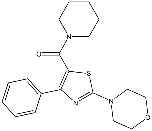4-[4-phenyl-5-(1-piperidinylcarbonyl)-1,3-thiazol-2-yl]morpholine Struktur