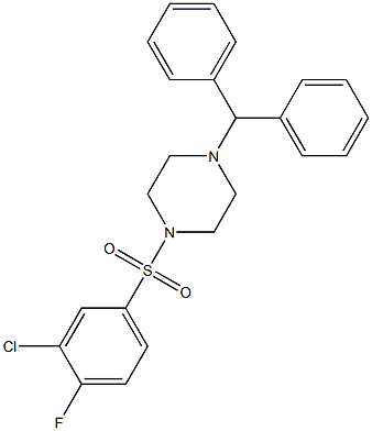 1-benzhydryl-4-[(3-chloro-4-fluorophenyl)sulfonyl]piperazine Structure