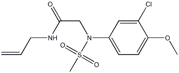 N-allyl-2-[3-chloro-4-methoxy(methylsulfonyl)anilino]acetamide 化学構造式