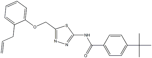 N-{5-[(2-allylphenoxy)methyl]-1,3,4-thiadiazol-2-yl}-4-tert-butylbenzamide 化学構造式
