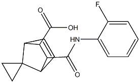 3-[(2-fluoroanilino)carbonyl]spiro[bicyclo[2.2.1]hept[5]ene-7,1'-cyclopropane]-2-carboxylic acid Struktur