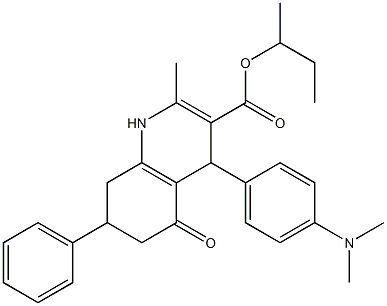 sec-butyl 4-[4-(dimethylamino)phenyl]-2-methyl-5-oxo-7-phenyl-1,4,5,6,7,8-hexahydro-3-quinolinecarboxylate Structure