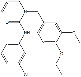 N-allyl-N'-(3-chlorophenyl)-N-(4-ethoxy-3-methoxybenzyl)urea Struktur