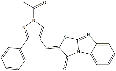 2-[(1-acetyl-3-phenyl-1H-pyrazol-4-yl)methylene][1,3]thiazolo[3,2-a]benzimidazol-3(2H)-one Structure