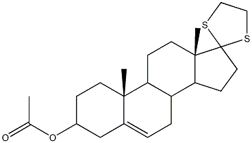 spiro(androst-5-ene-17,2'-[1,3]-dithiolane)-3-yl acetate 结构式