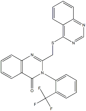 2-[(quinazolin-4-ylsulfanyl)methyl]-3-[2-(trifluoromethyl)phenyl]quinazolin-4(3H)-one Structure