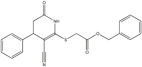benzyl [(3-cyano-6-oxo-4-phenyl-1,4,5,6-tetrahydro-2-pyridinyl)sulfanyl]acetate Structure