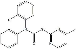 S-(4-methyl-2-pyrimidinyl) 10H-phenothiazine-10-carbothioate Struktur
