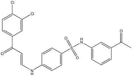 N-(3-acetylphenyl)-4-{[3-(3,4-dichlorophenyl)-3-oxo-1-propenyl]amino}benzenesulfonamide Struktur