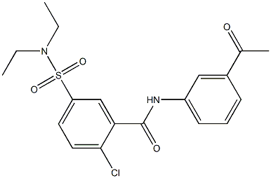 N-(3-acetylphenyl)-2-chloro-5-[(diethylamino)sulfonyl]benzamide 结构式