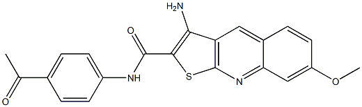 N-(4-acetylphenyl)-3-amino-7-methoxythieno[2,3-b]quinoline-2-carboxamide Structure