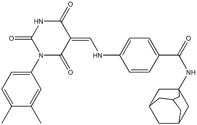N-(1-adamantyl)-4-{[(1-(3,4-dimethylphenyl)-2,4,6-trioxotetrahydro-5(2H)-pyrimidinylidene)methyl]amino}benzamide Struktur