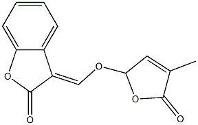 3-{[(4-methyl-5-oxo-2,5-dihydro-2-furanyl)oxy]methylene}-1-benzofuran-2(3H)-one Struktur
