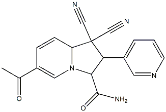 6-acetyl-1,1-dicyano-2-(3-pyridinyl)-1,2,3,8a-tetrahydro-3-indolizinecarboxamide