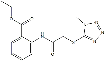 ethyl 2-({[(1-methyl-1H-tetraazol-5-yl)sulfanyl]acetyl}amino)benzoate Structure