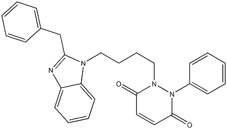 1-[4-(2-benzyl-1H-benzimidazol-1-yl)butyl]-2-phenyl-1,2-dihydro-3,6-pyridazinedione Struktur