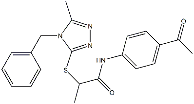 N-(4-acetylphenyl)-2-[(4-benzyl-5-methyl-4H-1,2,4-triazol-3-yl)sulfanyl]propanamide Struktur